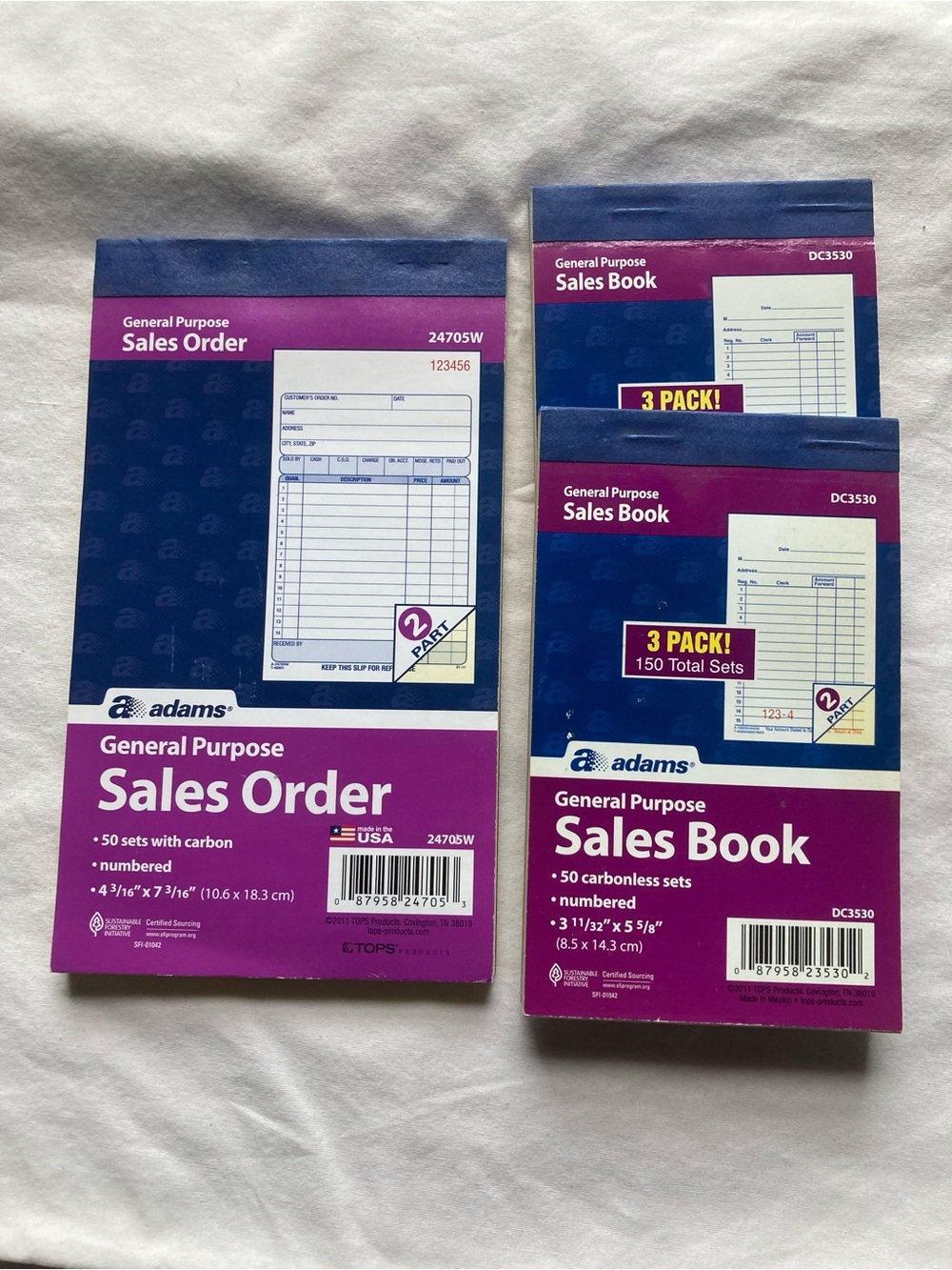 3 Receipt Booklets for Tracking In-Person Sales